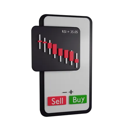 Stock exchange Red candle  3D Illustration