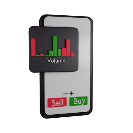 Stock exchange volume candle  3D Illustration