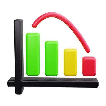 Stock Graph Downward  3D Icon