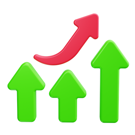 Stock Graph Upward  3D Icon