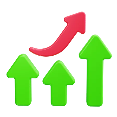 Stock Graph Upward  3D Icon