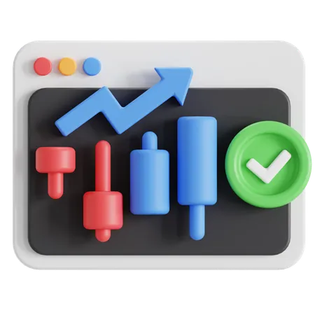 Candlestick In Stock Market 3D Icon