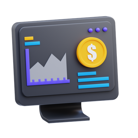 株式市場  3D Icon