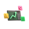 stock market 3d logo