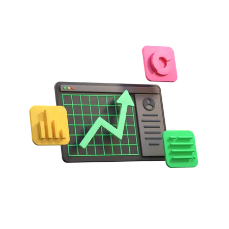 Stock market  3D Illustration