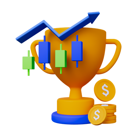 Stock Market Achievement  3D Icon