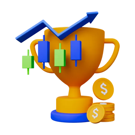 Stock Market Achievement  3D Icon