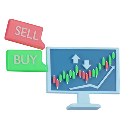 Stock Market Analysis 3 D Icon 3D Icon