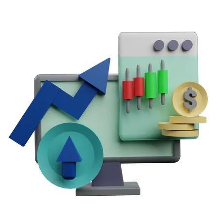 Stock Market Analysis  3D Icon