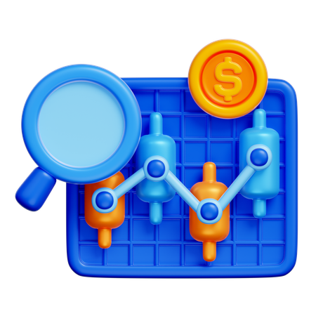 Stock market analysis  3D Icon