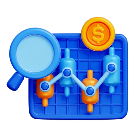 Stock market analysis  3D Icon