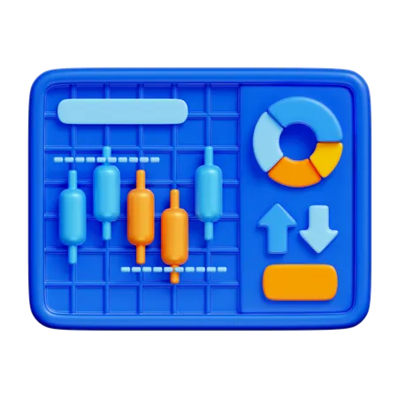 Stock market analysis  3D Icon