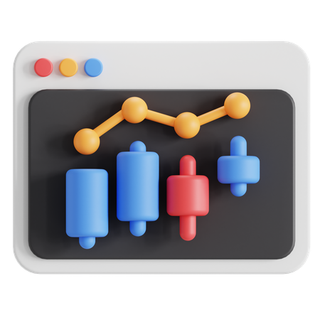 Stock market analysis  3D Icon