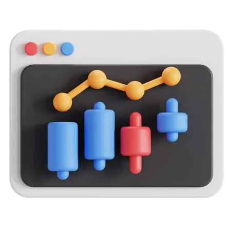 Stock market analysis  3D Icon