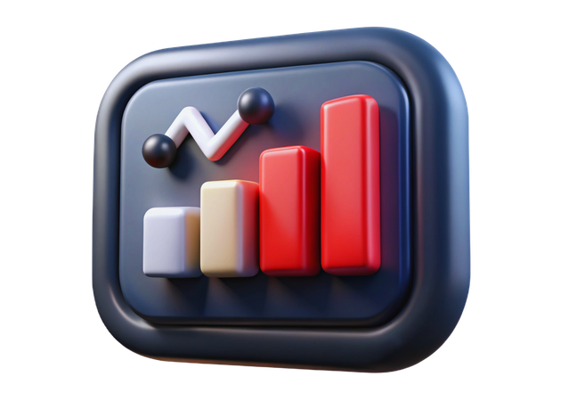 Stock Market Analysis  3D Icon