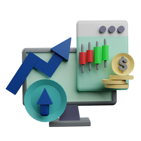 Stock Market Analysis  3D Icon