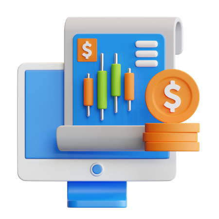 Stock Market Analysis Report  3D Icon