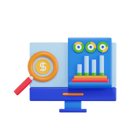 Stock Market Analysis Report  3D Icon