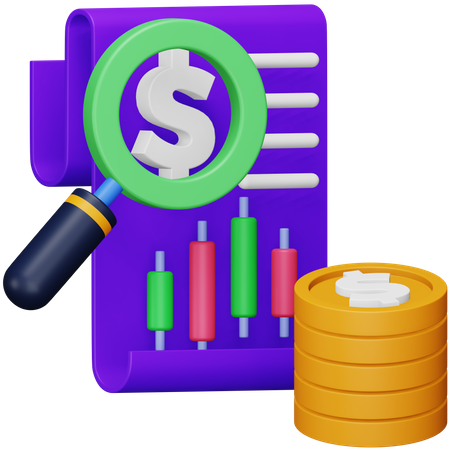 Stock Market Analysis Report  3D Icon