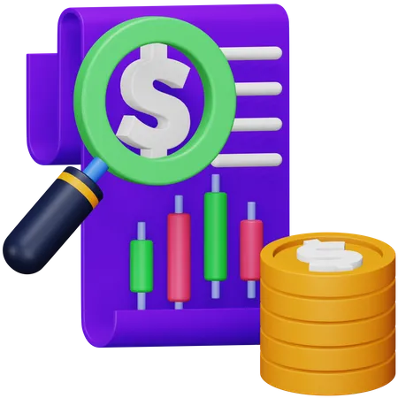 Stock Market Analysis Report  3D Icon