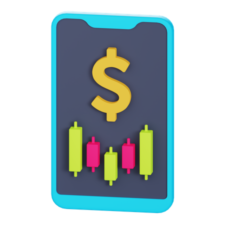 Stock Market App  3D Illustration