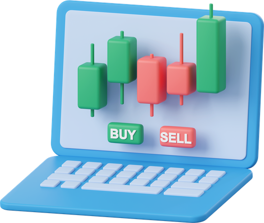 Stock Market Candlestick  3D Icon