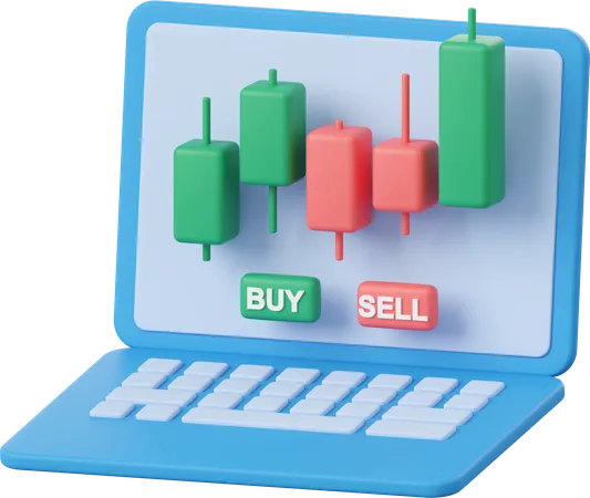 Trading On Website 3 D Illustration Of Investment Concept 3D Icon