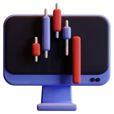 Stock Market Chart  3D Icon