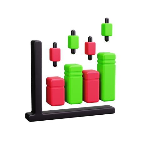 Stock Market Chart  3D Icon