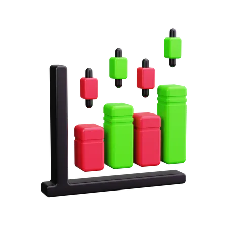 Stock Market Chart  3D Icon