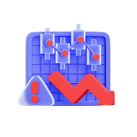 Stock Market Crash Alert  3D Icon