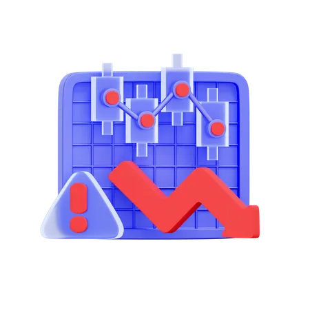 Stock Market Crash Alert  3D Icon