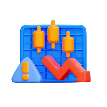Stock Market Crash Alert  3D Icon