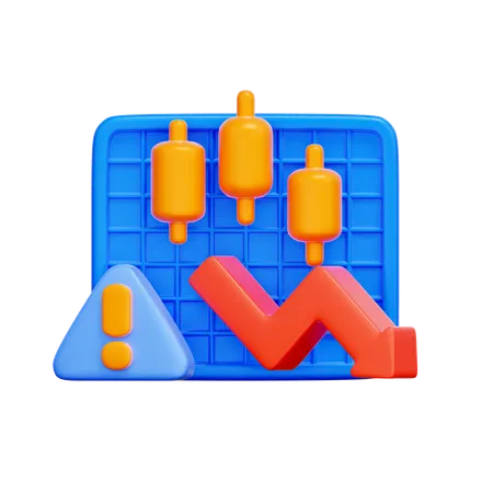 Stock Market Crash Alert  3D Icon