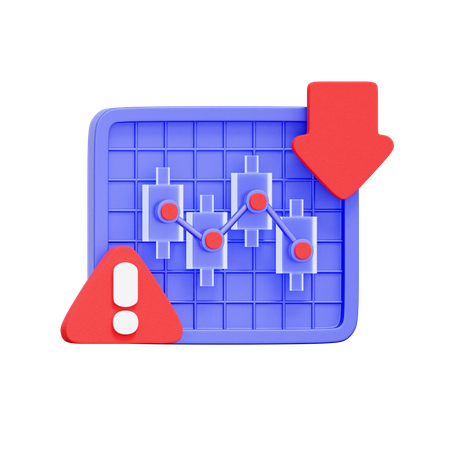 주식 시장 폭락 차트  3D Icon