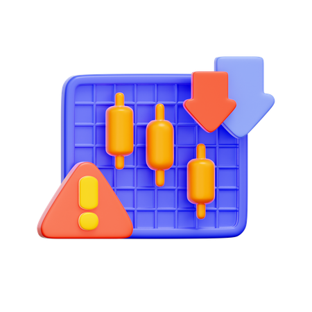 Stock Market Crash Chart  3D Icon