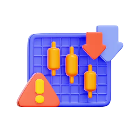 Stock Market Crash Chart  3D Icon