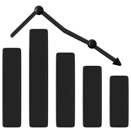 Stock Market Down  3D Icon