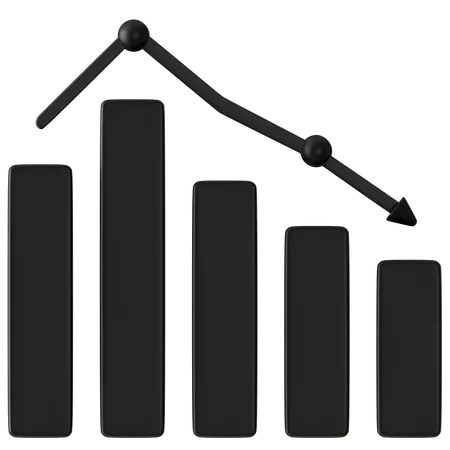 Stock Market Down  3D Icon