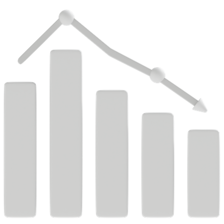 Stock Market Down  3D Icon