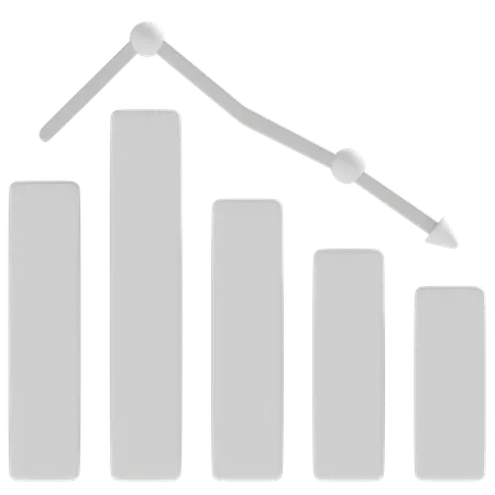 Stock Market Down  3D Icon