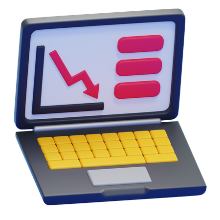STOCK MARKET DOWN  3D Icon