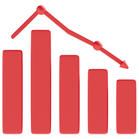 Stock Market Down  3D Icon