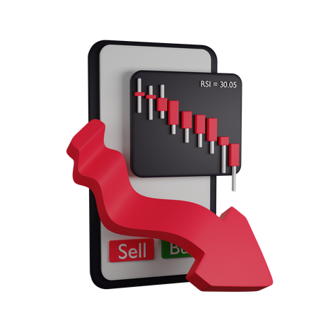 Stock market Downtrend  3D Illustration