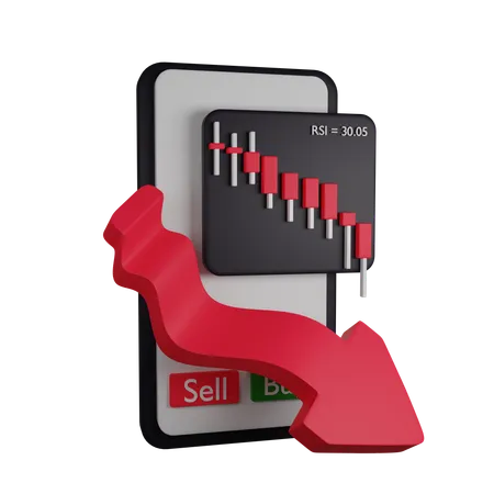 Stock market Downtrend  3D Illustration