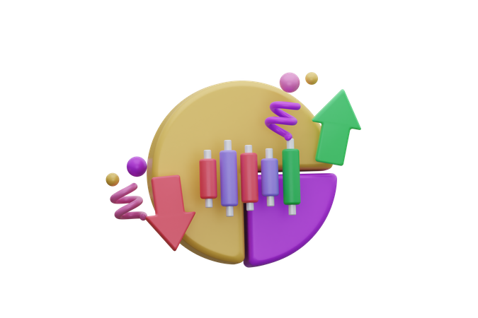 Stock Market Fluctuation  3D Icon