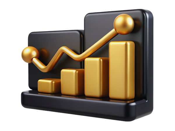 Stock Market Graph  3D Icon