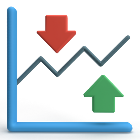 Stock Market Graph  3D Icon