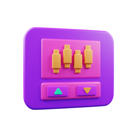 Stock Market Graph  3D Icon