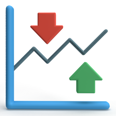 Stock Market Graph  3D Icon
